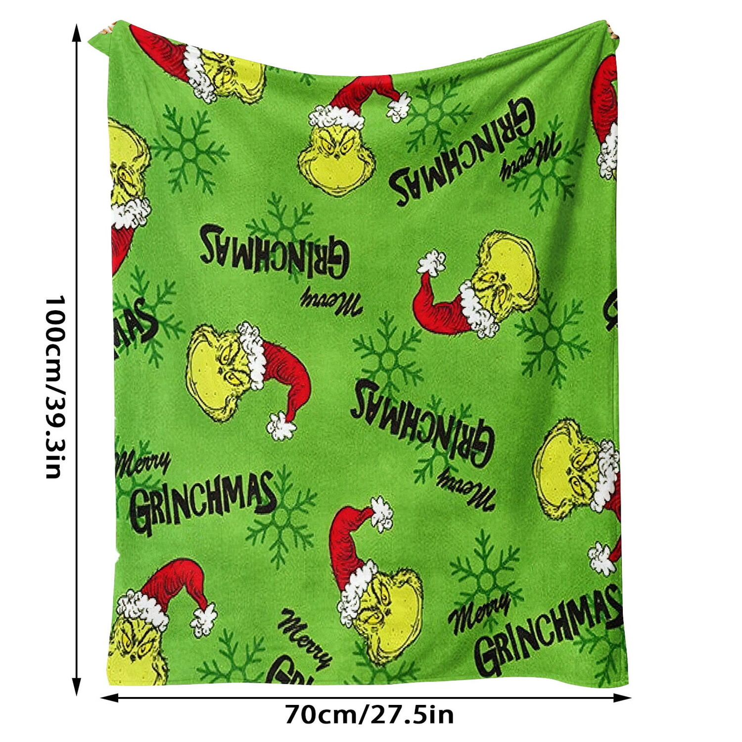 

Плед с принтом YubaTuo Green Monster Grinchа, зеленый