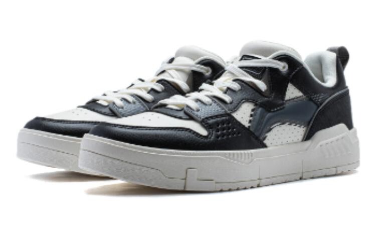 Кроссовки LINING Common 80s Skateboarding Shoes Men Low-top Black/White, черный/белый — фото 3