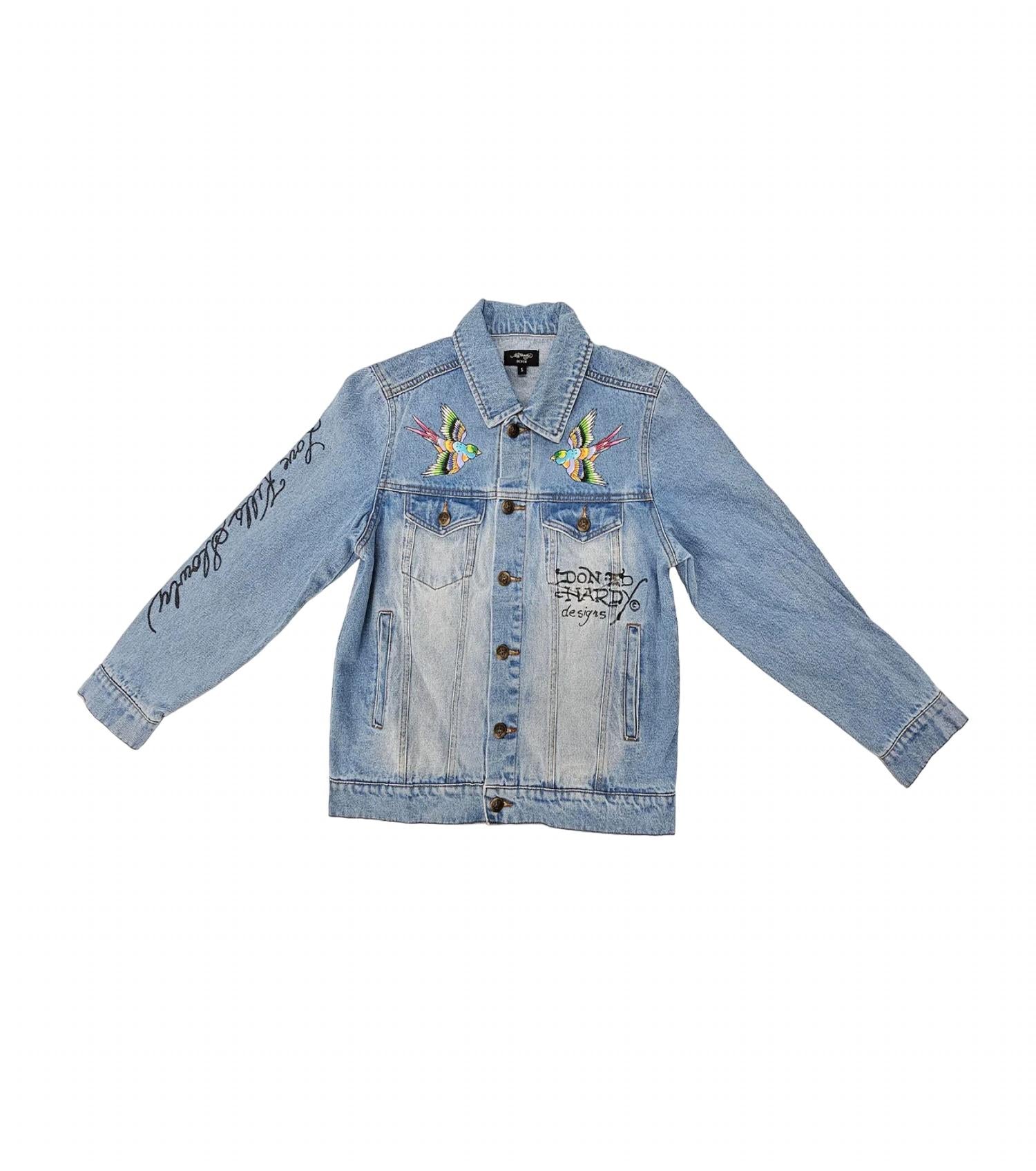 

Женская джинсовая куртка Brave Eagle, цвет Light Wash Ed Hardy