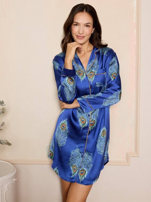 

Сатиновая ночная сорочка с короткими рукавами Their Nibs, Navy