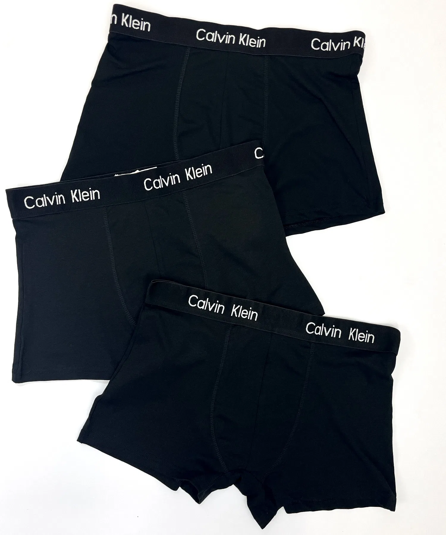 【CALVIN KLEIN】 Трусы с низкой посадкой Calvin Klein, 3 шт., черные. Боксеры Calvin Klein из хлопка с эластичной тканью, черные, 3 шт. — фото 2