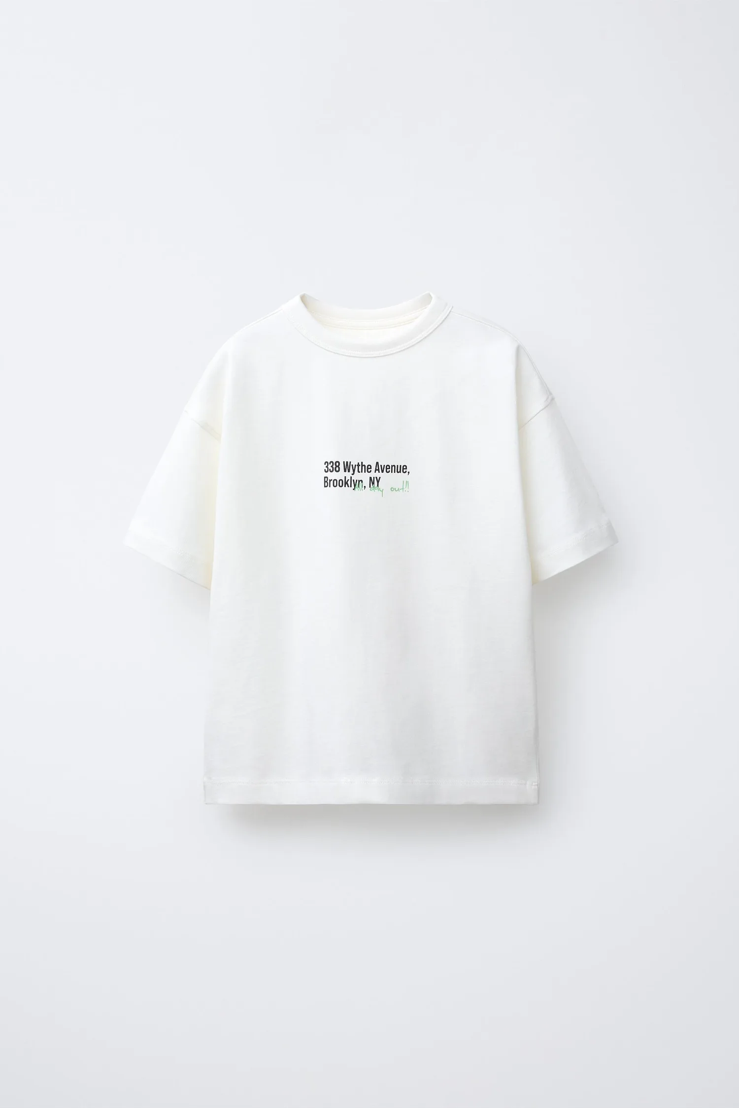 Удобная футболка с надписью Zara, экрю