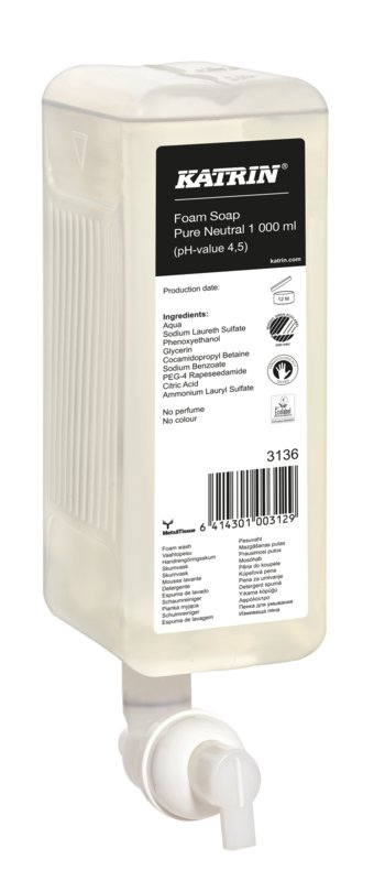 

Katrin Pure Neutral, пенящееся мыло, 1000 мл Metsa Tissue