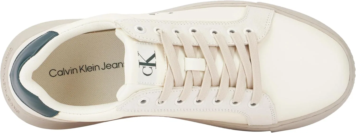 Calvin Klein Herren Кроссовки с чашечной подошвой Chunky Authentic Schuhe, Beige Creamy White Eggshell Green — фото 3