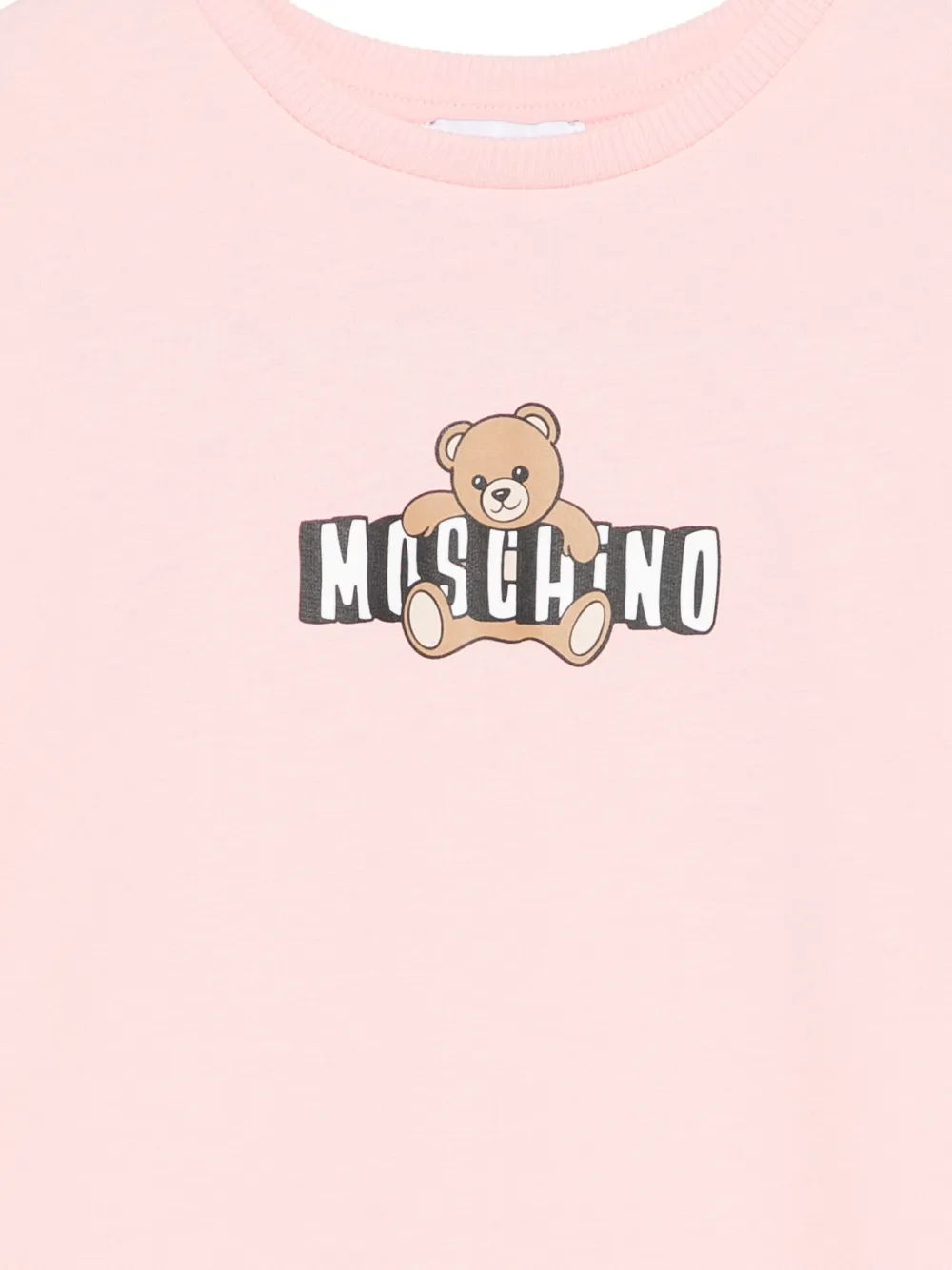 Платье с оборками и деталями в стиле «тедди» Moschino Kids, розовый — фото 3