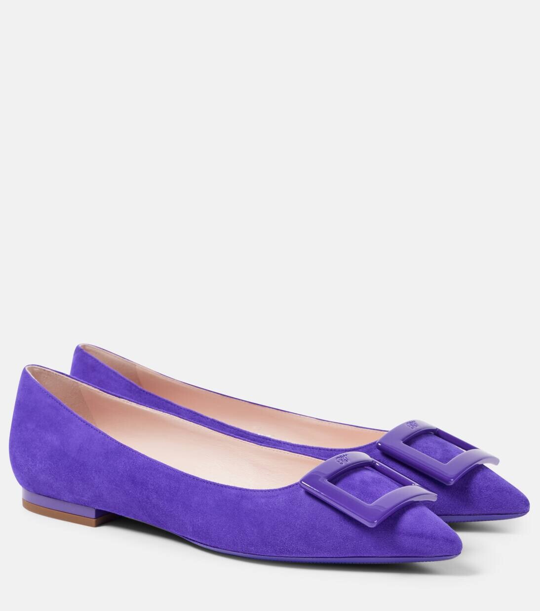 Балетки Gommettine из замши Roger Vivier, фиолетовый