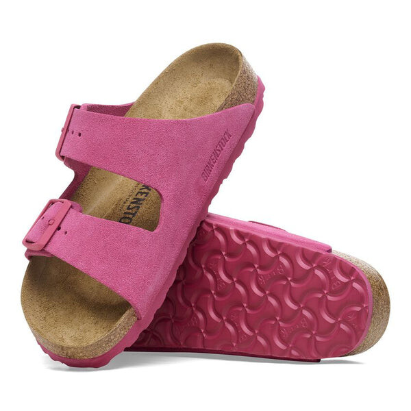 Тапочки arizona suede leather sandals 'fuchsia tulip' Birkenstock, розовый — фото 4