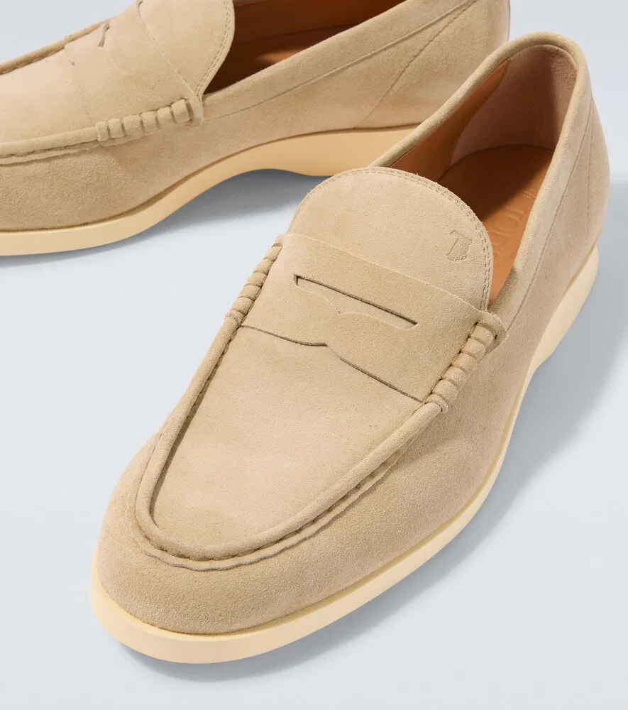 Замшевые лоферы Tod's, бежевый — фото 3
