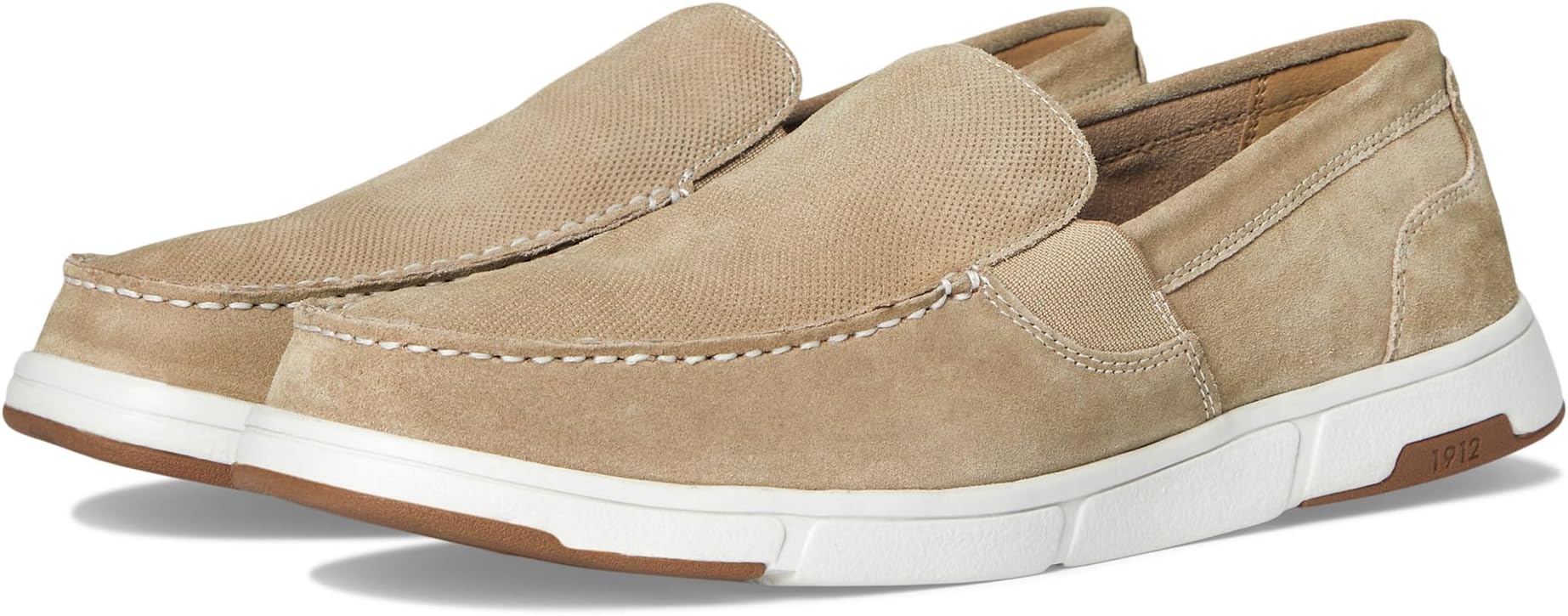 

Кроссовки Nunn Bush Luca Moccasin Toe Venetian Suede Slip-On Lightweight Comfortable Loafers, цвет Stone
