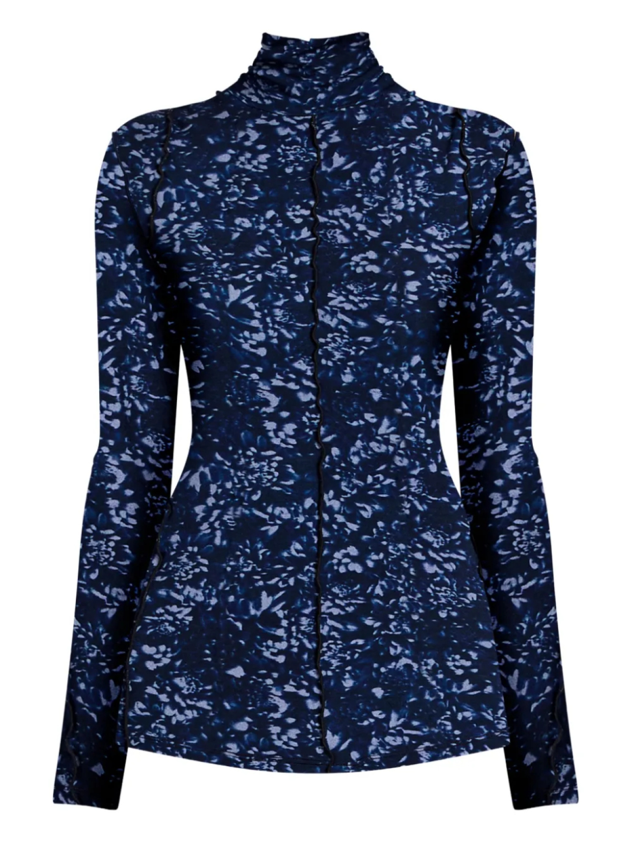 

Proenza Schouler White Label топ высоким воротником с цветочным принтом, синий