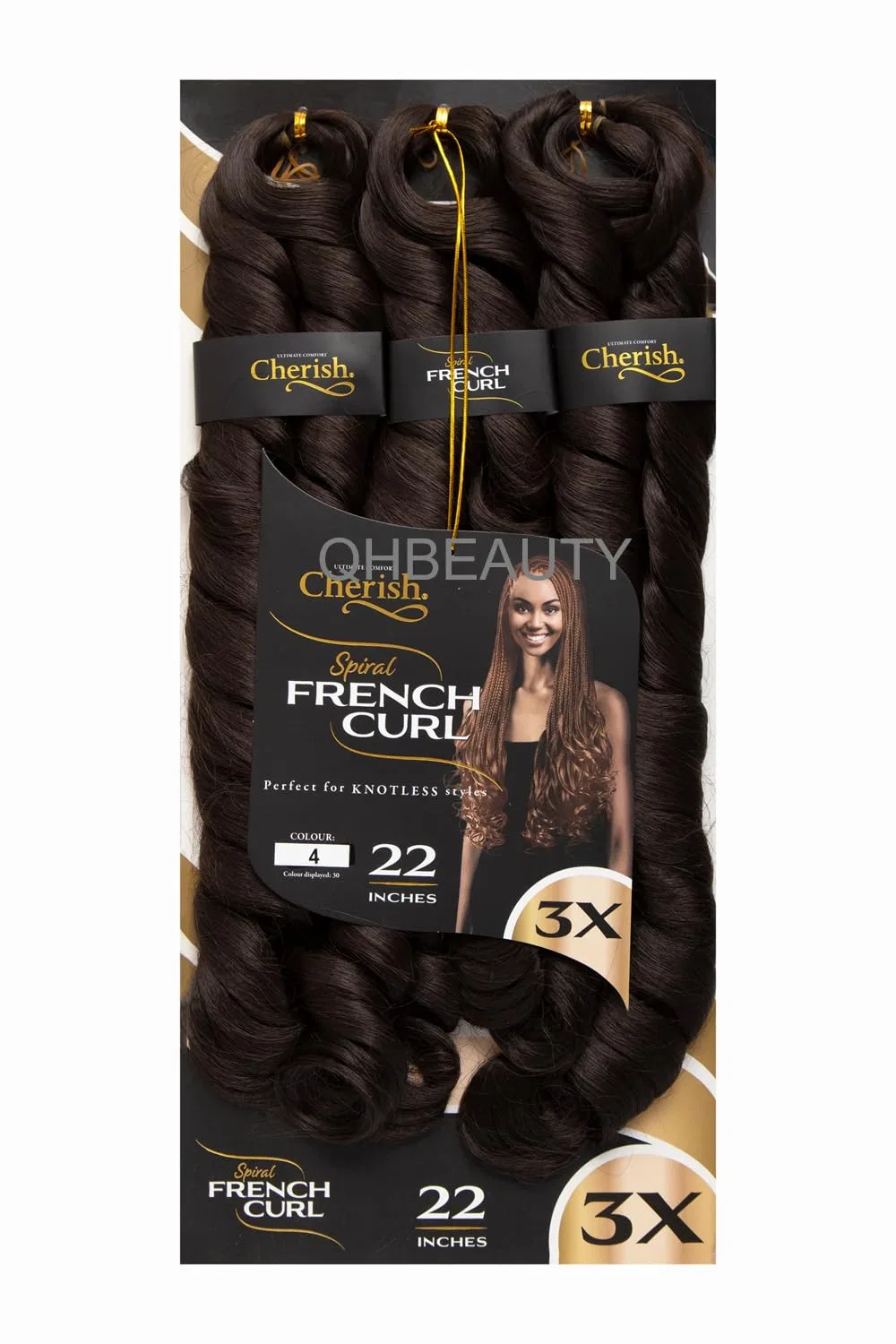 Синтетические наращиваемые волосы «Spiral French Curls» цвет 4, 3 шт. от CHERISH Cherish