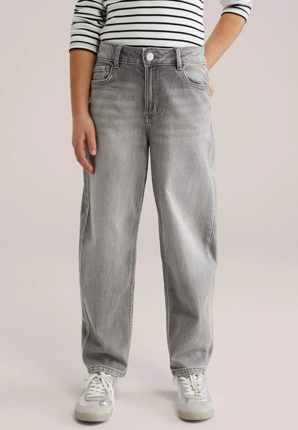 Джинсы свободного кроя бочкообразной формы We Fashion, Light Grey — фото 2