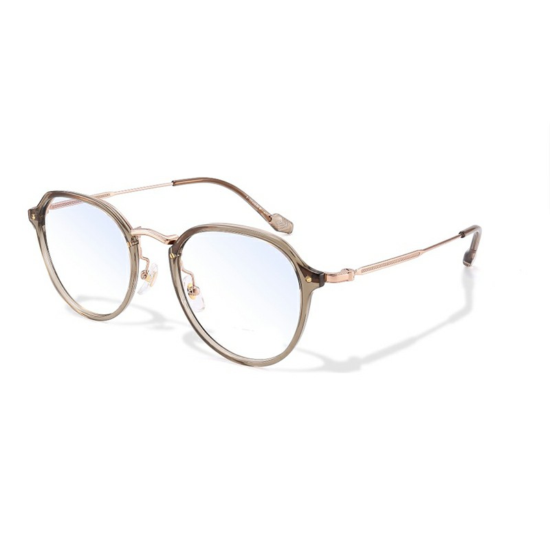 

BOELEO Овальная оправа для очков из пластика и металла Unisex, Milk Tea Brown