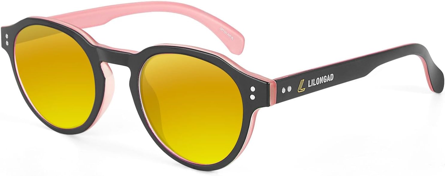 

Поляризованные солнцезащитные очки PC для мужчин и женщин – UV400, устойчивые к царапинам, легкая оправа TR90 для вождения и использования на открытом воздухе LILONGAD, Red/Yellow Revo