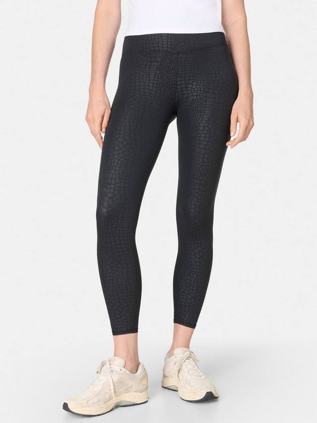 

Повседневные рельефные леггинсы 7/8 Sweaty Betty, Black Croc Scale