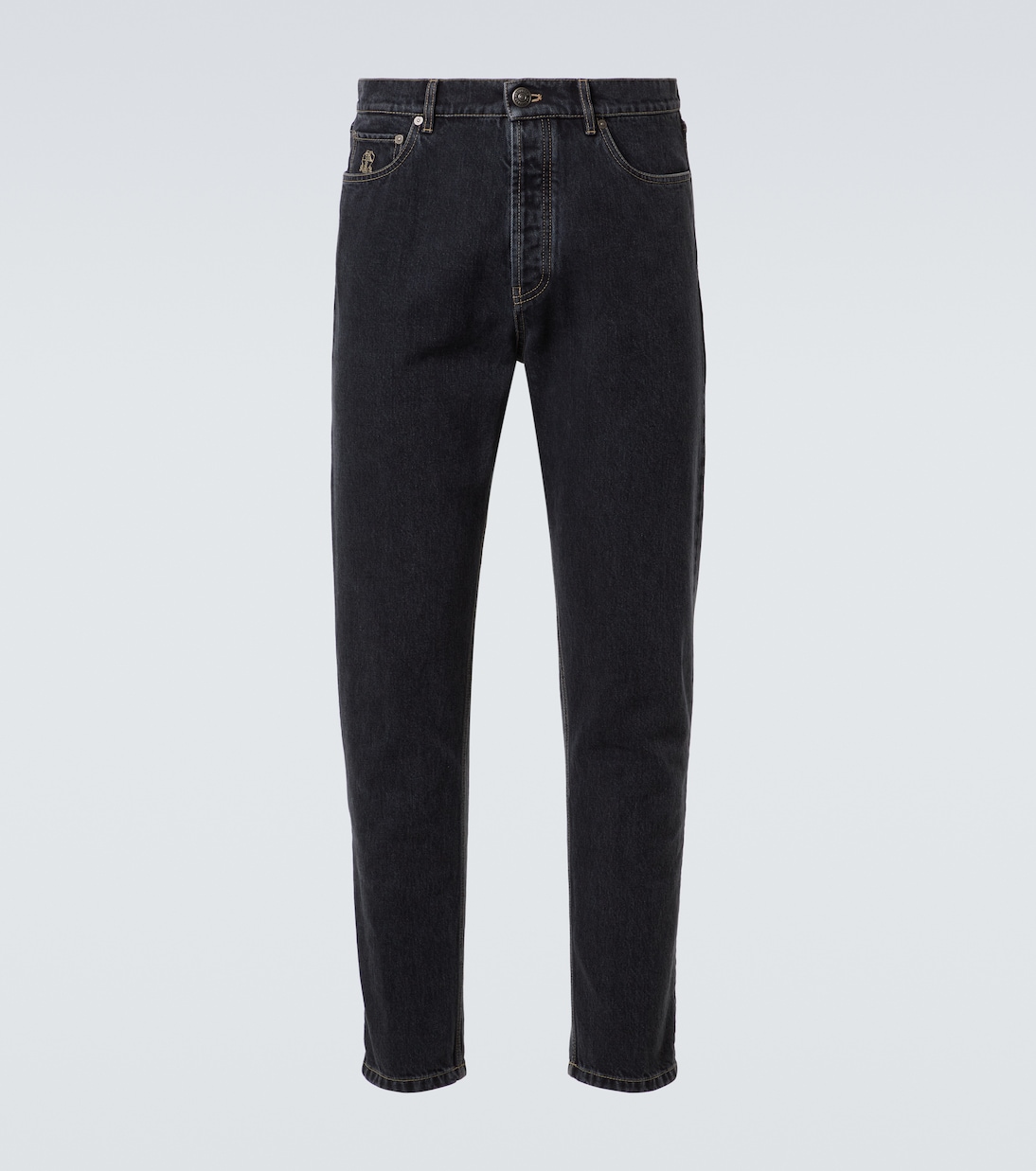 

Средневысокие узкие джинсы Brunello Cucinelli, Denim Dark Gray