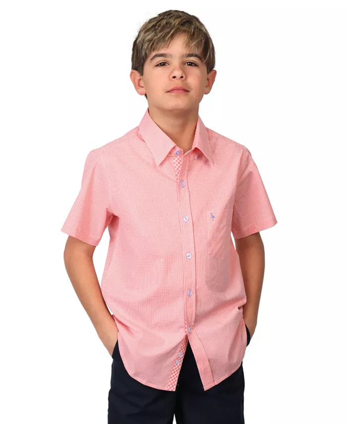 

Рубашка с коротким рукавом Big Boys Signature Micro Gingham Tailorbyrd, оранжевый