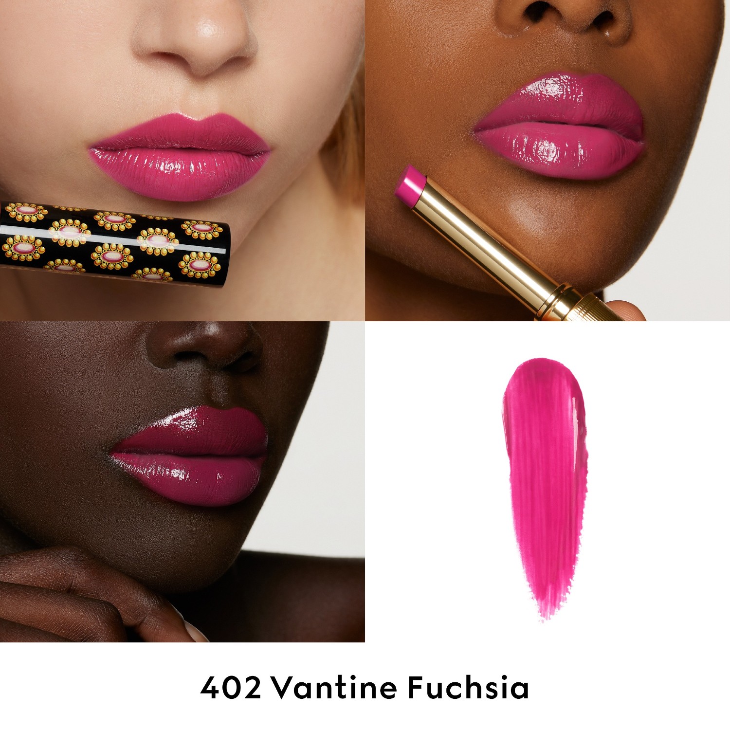 Помада для губ gucci beauty brilliant lipstick Gucci, 402 - vantine fuchsia, вес 1.8 гр. — фото 4