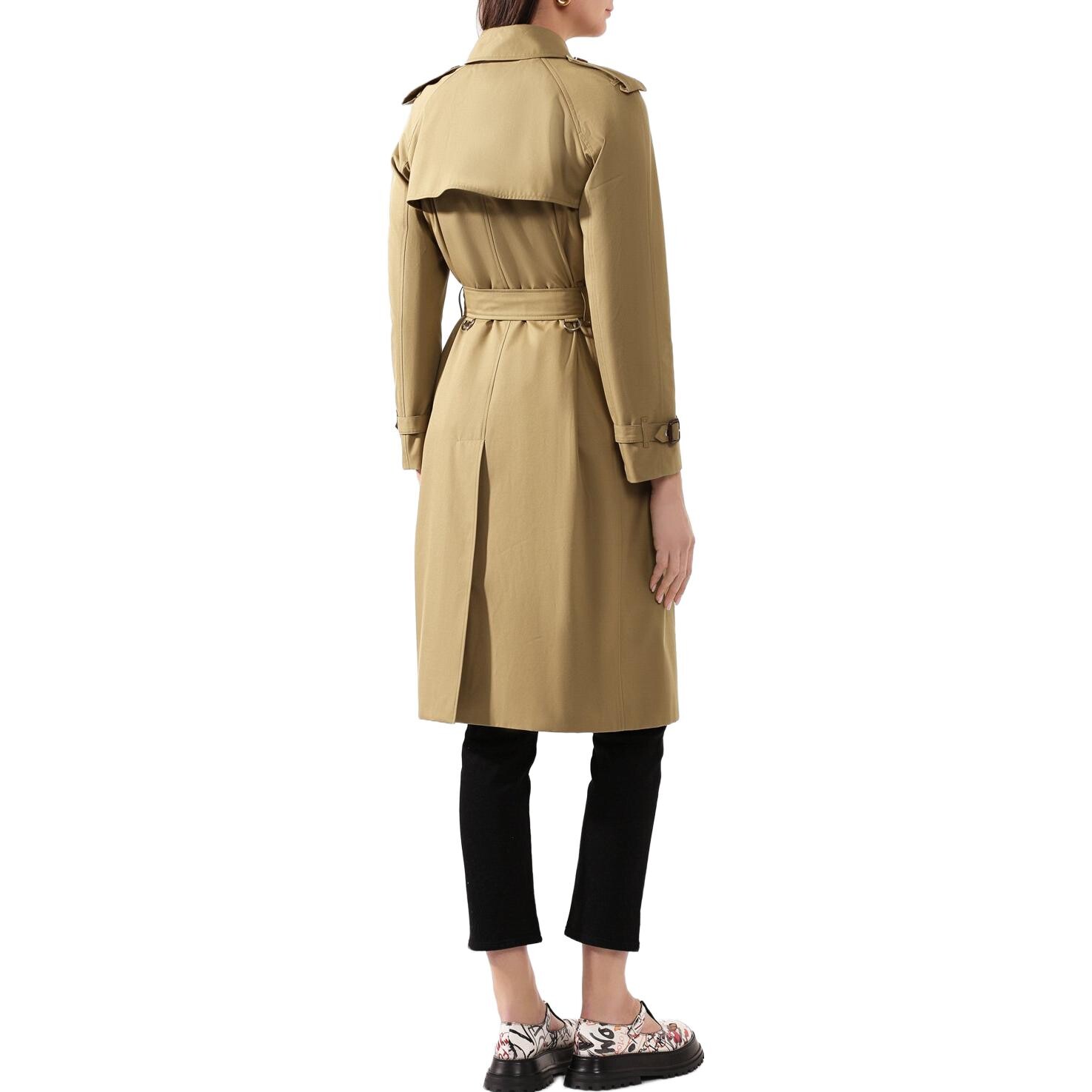 Пальто женское Burberry хаки — фото 3
