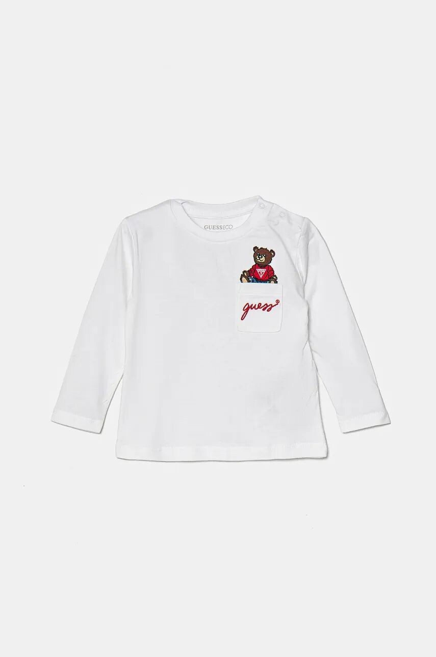 

Хлопковая рубашка Guess с длинными рукавами для мальчиков и девочек, белый