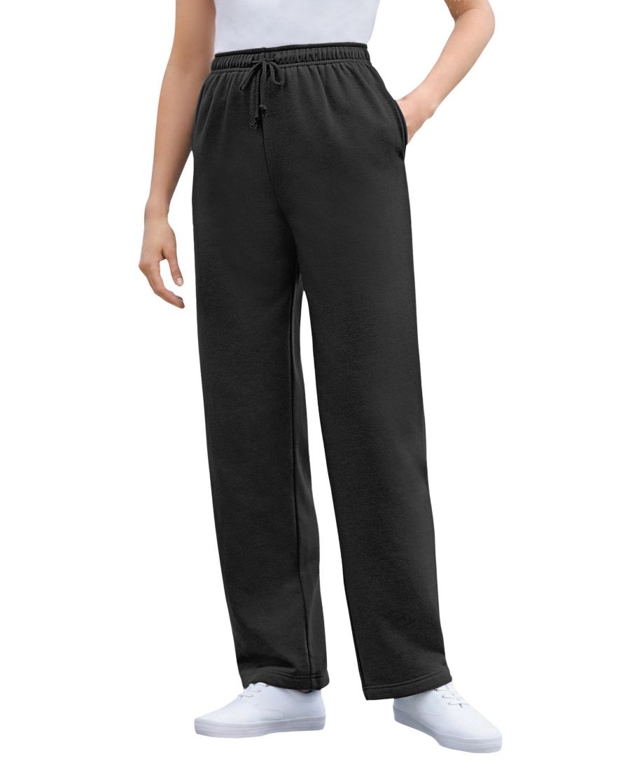 

Женские спортивные штаны Within Tall Better-Fleece Pull-On с завязками Woman Within, Black