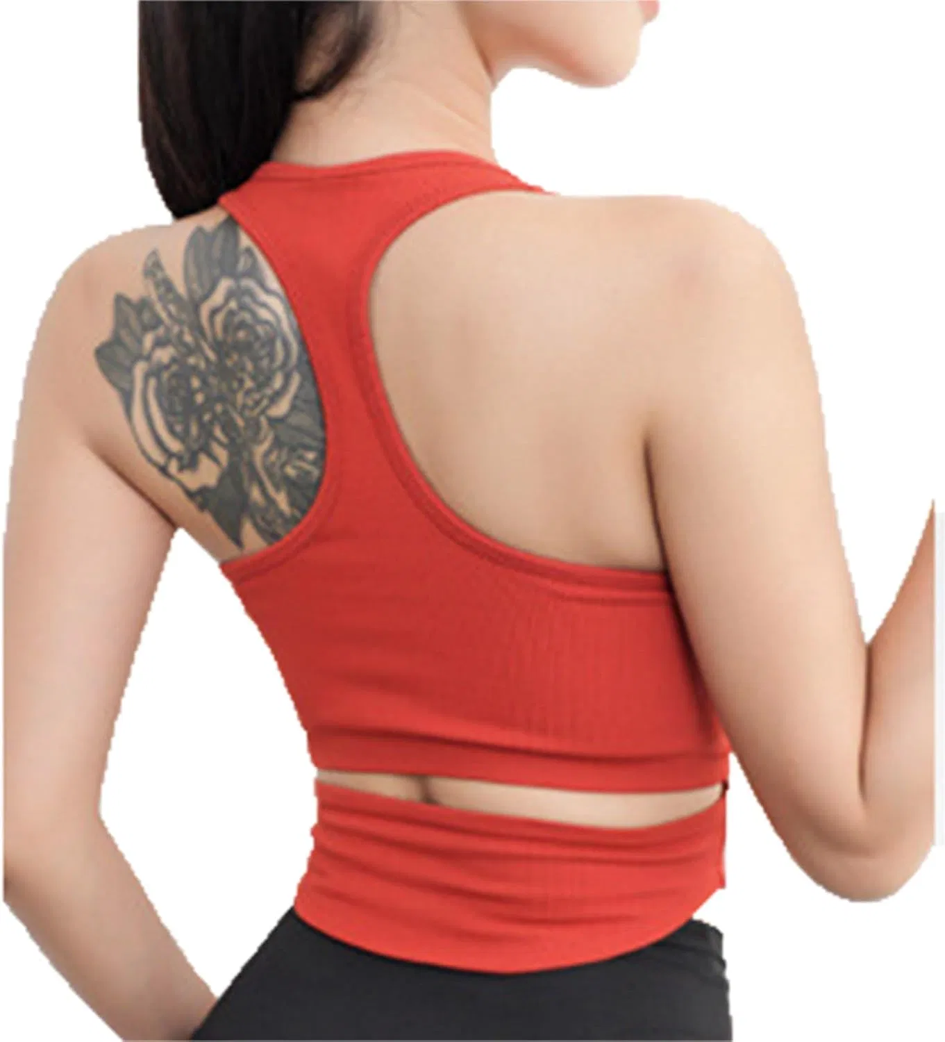 Женский топ для тренировок с встроенным бра, Racerback, Red — фото 2