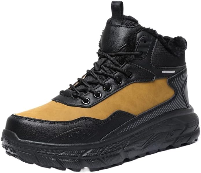 

Мужские зимние ботинки Hhhchpm Snow, водонепроницаемые походные ботинки, противоскользящие, теплые и удобные для зимних прогулок, кемпинга и туризма, коричневый