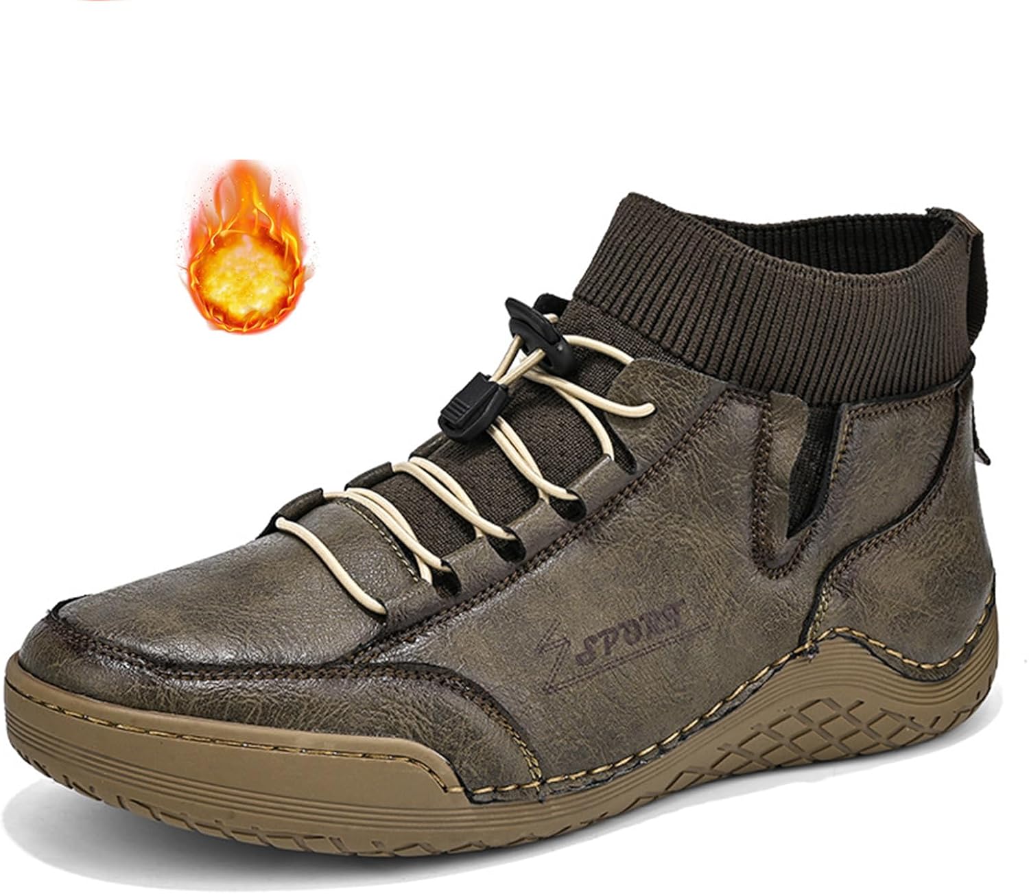 

Мужские повседневные кожаные ботинки Чакка с регулируемыми шнурками, легкие носочные ботинки на липучке, ручная работа, для прогулок и вождения, высокие кеды Tokouk, коричневый