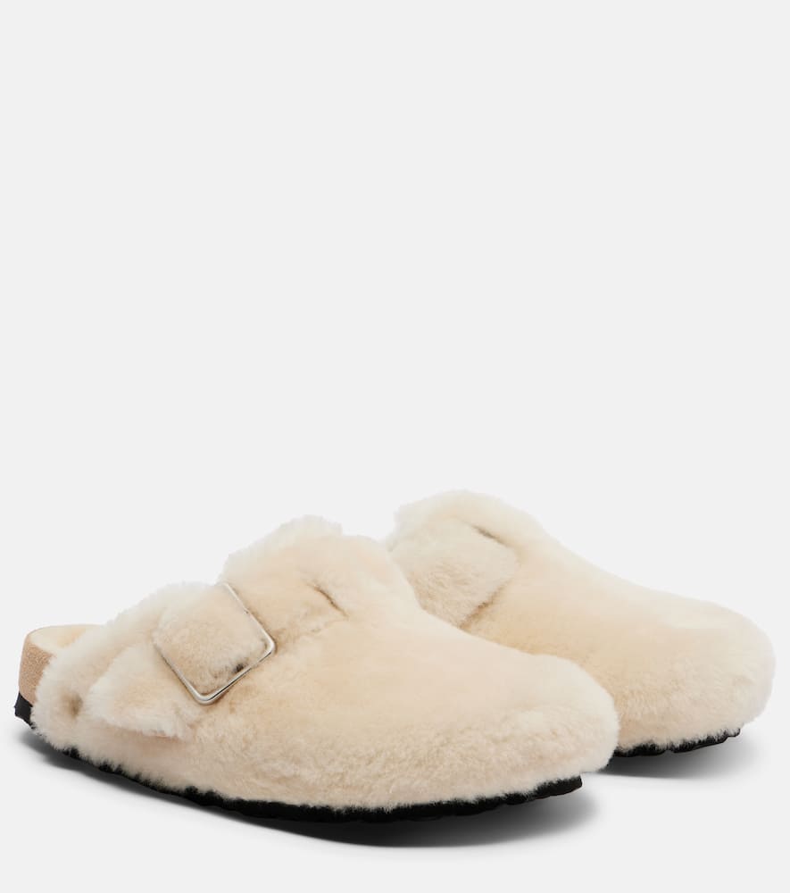 Бостонские кожаные клоги Birkenstock 1774, Cream