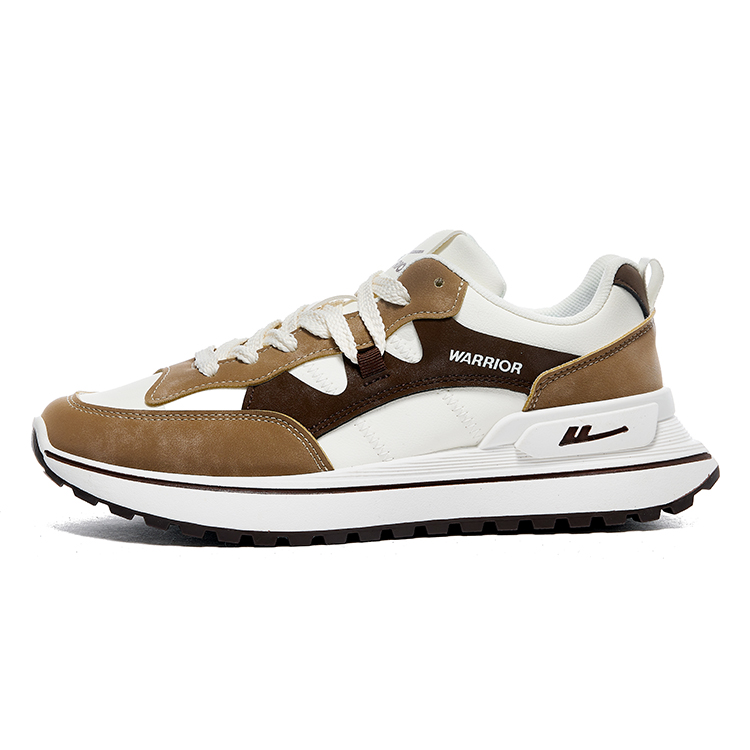 

WARRIOR Мужские скейтборд кроссовки Low top Beige Brown, устойчивые к истиранию, легкие и нескользящие
