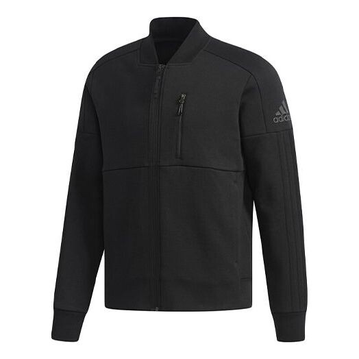 

Куртка solid color casual sports knit zipper jacket black Adidas, черный