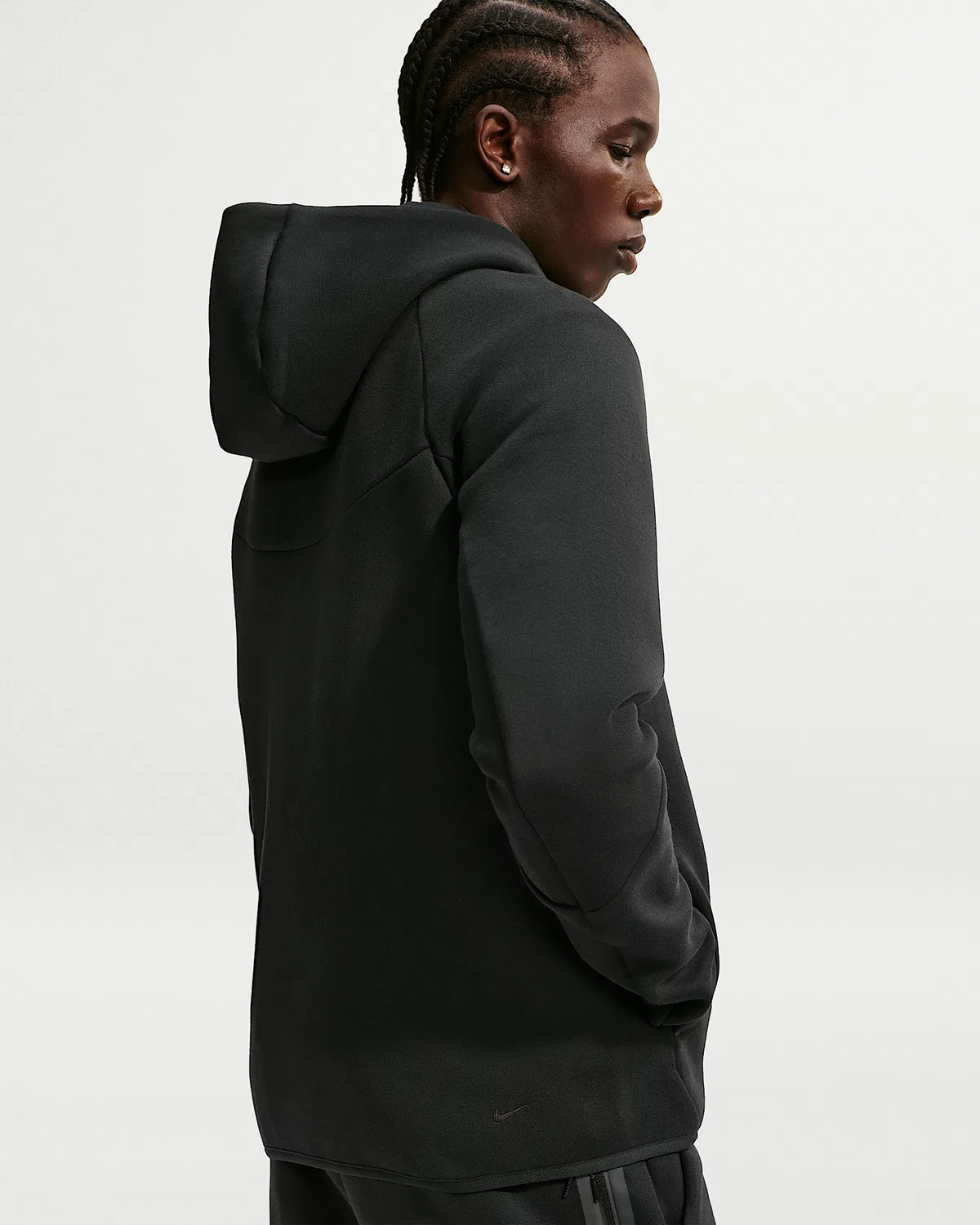 Мужская флисовая ветровка Nike Tech на молнии, Black/Black — фото 2