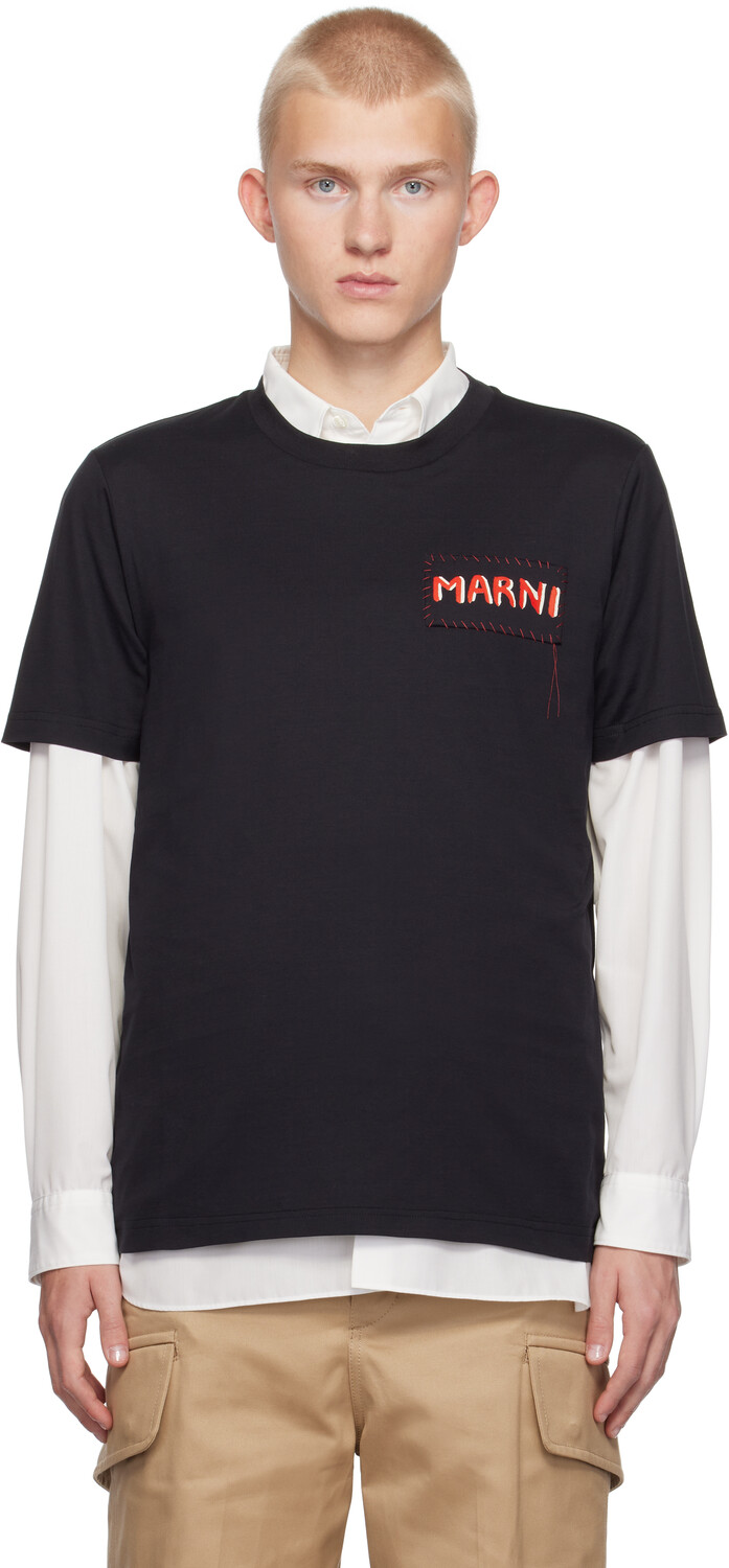 

Футболка с нашивкой-логотипом Marni