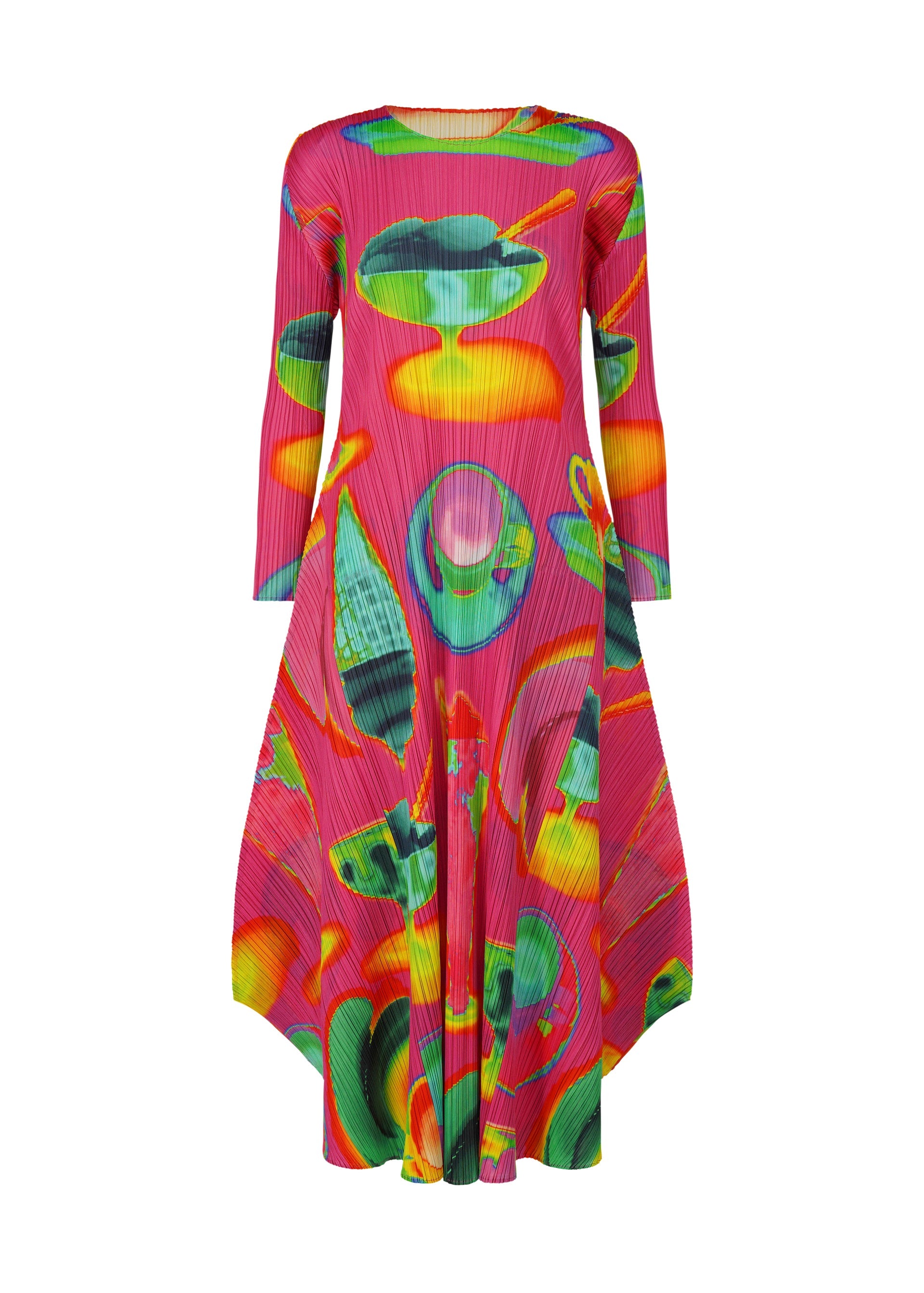 

Платье thermal foods Pleats Please Issey Miyake, розовый