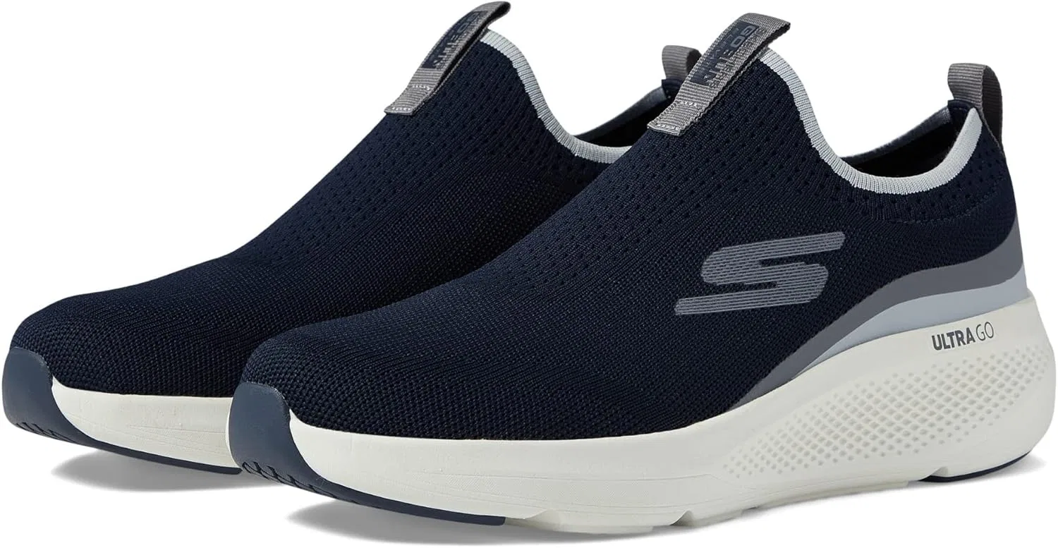 Мужские спортивные кроссовки Skechers GOrun Elevate Athletic Slip-On для тренировок и бега с амортизацией, Navy Grey — фото 2