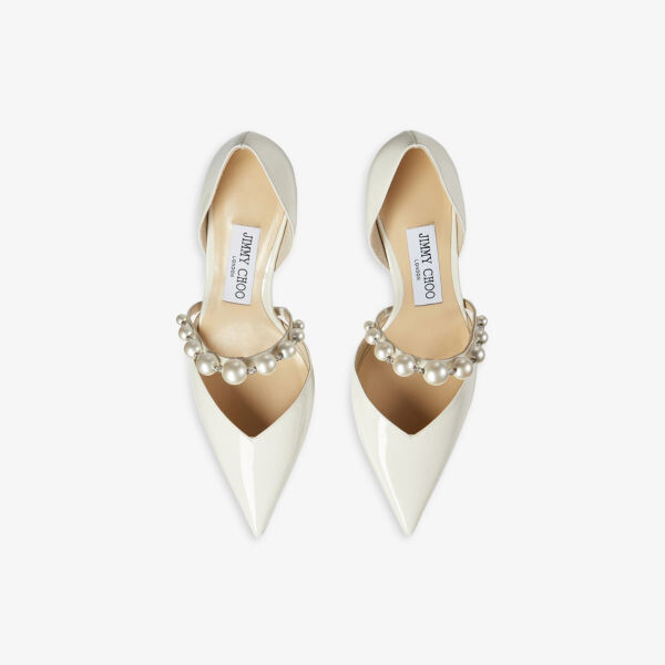 Туфли Aurelie 65 из лакированной кожи, украшенные жемчугом Jimmy Choo, белый — фото 3