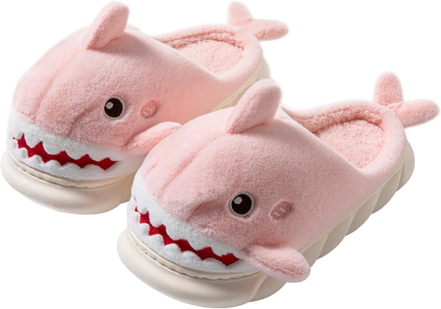 

Женские и мужские домашние тапочки с животными, милые тапочки в виде акулы, уютные зимние тапочки для взрослых из мягкого хлопка Azchen, розовый