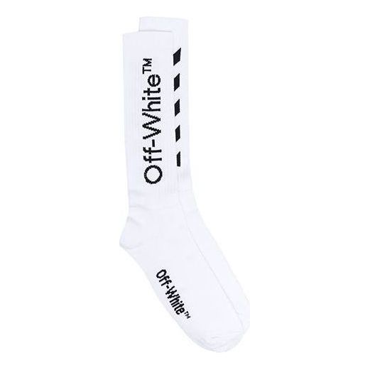 

Носки Off-White Diag Mid Length Socks 'White Black', белый