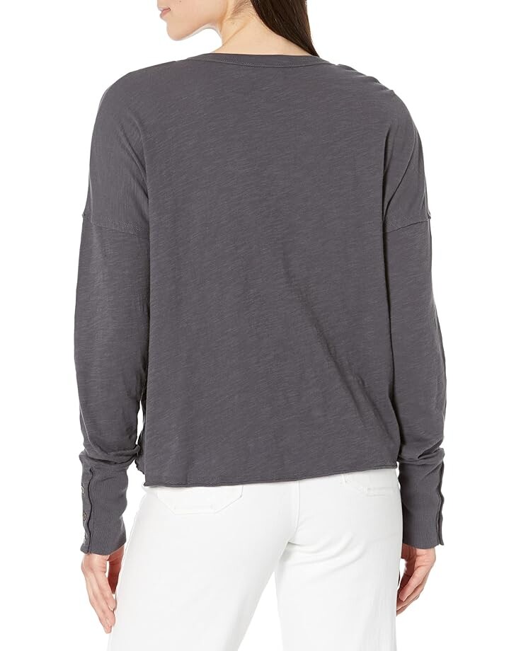 

Топ Lucky Brand Long Sleeve V-Neck Top, цвет Asphault