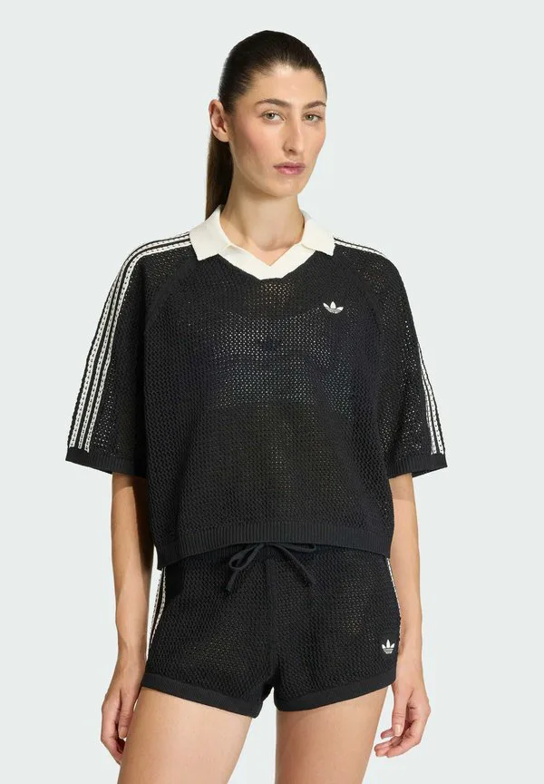 Вязаная поло рубашка Adidas Originals, Black
