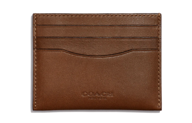 

COACH Картхолдер из кожи для женщин в винтажном стиле, цвет brown