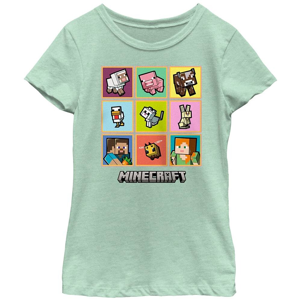 

Футболка с графическим рисунком для девочек Minecraft Pets Boxes Licensed Character, цвет Mint