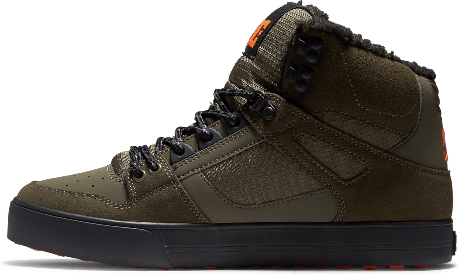 Мужские высокие кеды для скейтборда DC Men's Pure Dc Shoes, оранжевый/оливковый — фото 4