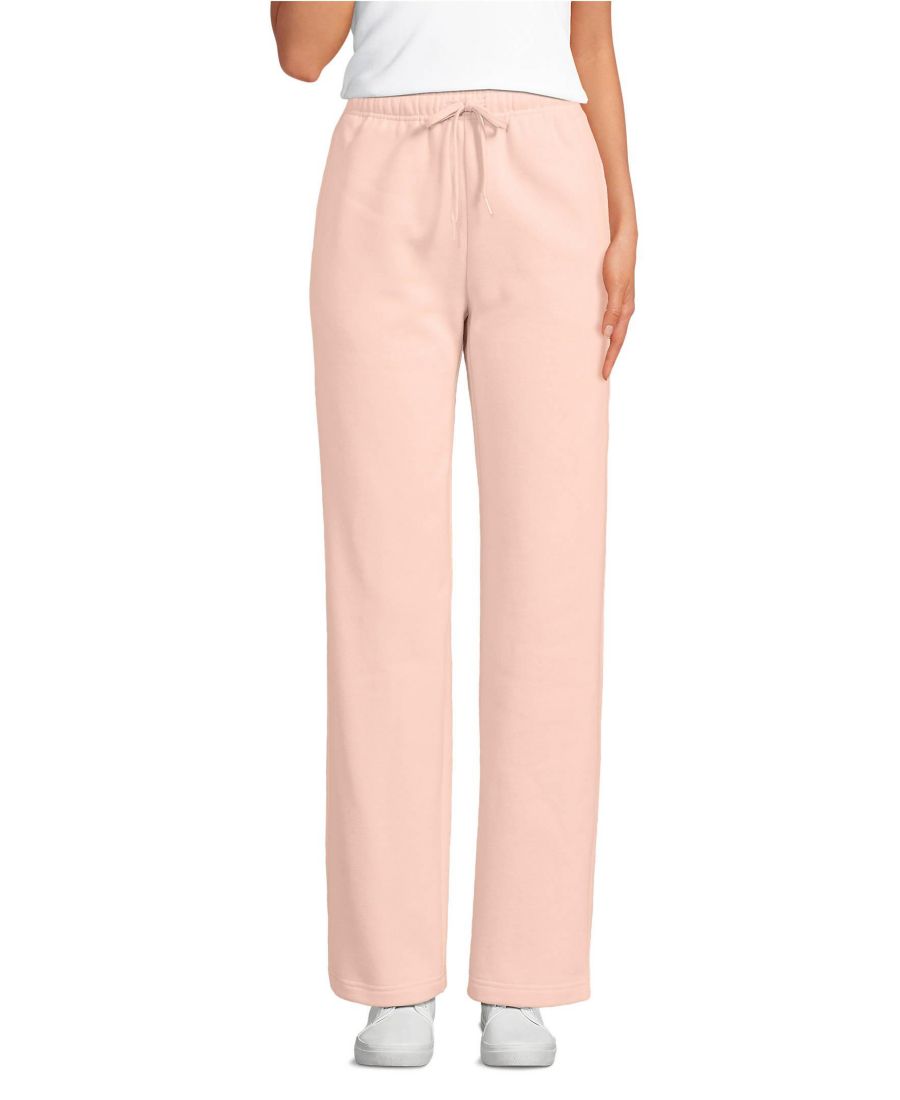 

Женские спортивные брюки Serious Sweats с высокой посадкой, свободного кроя, прямого кроя, для невысоких женщин Lands' End, Soft mineral blush