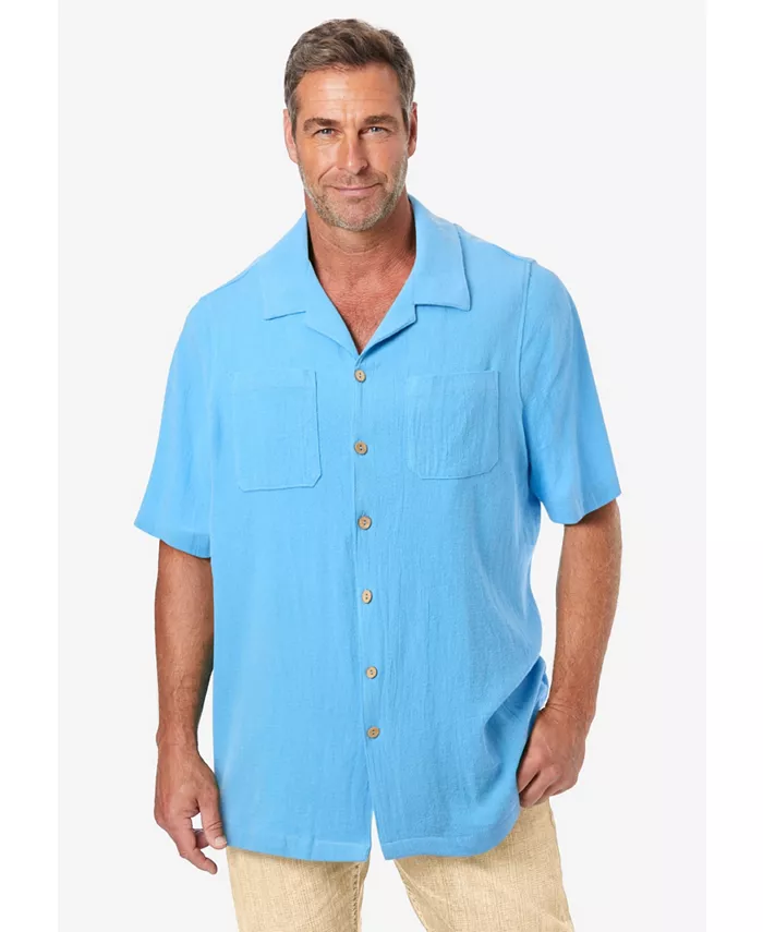 

Мужская рубашка из марли Camp Shirt KingSize, синий