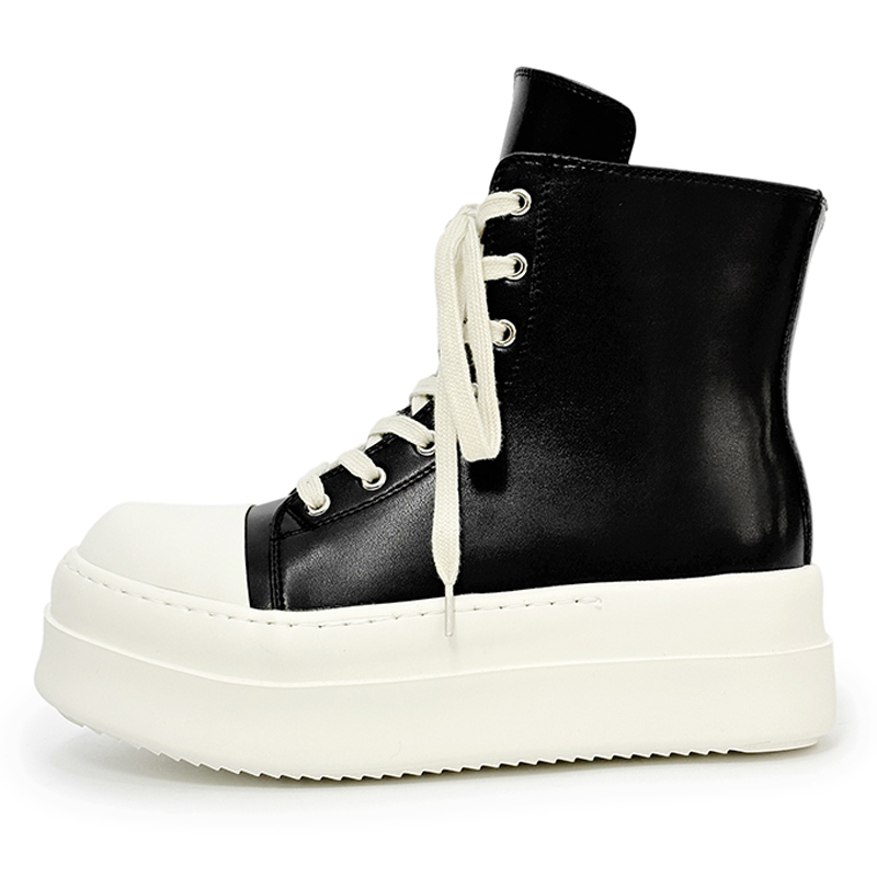 

WEISHIBANGWEI Короткие мартинсы унисекс черные из черной кожи, цвет Black Leather