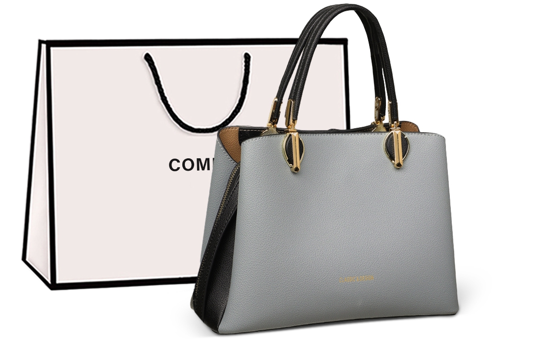 

COMELY Кожаная с искусственной кожей мамина сумка, Light Blue & Black