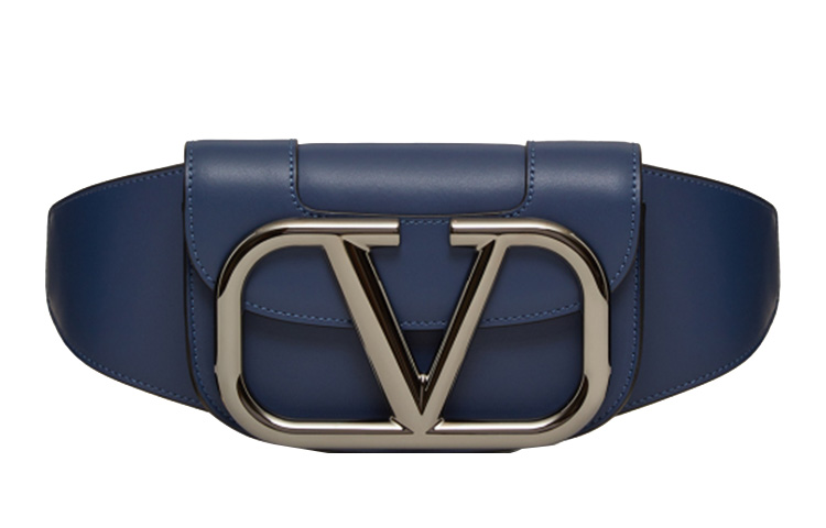 

Valentino Кожаный поясной рюкзак Cow Leather Fanny Pack мужской Lake Blue