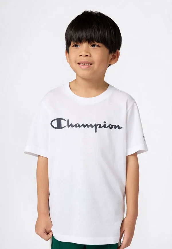 Базовая футболка с круглым вырезом и принтом Champion, White