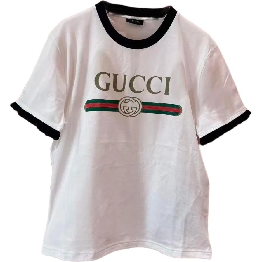 Футболка женская White с круглым вырезом, прямой крой GUCCI